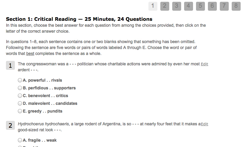 sat essay online practice test